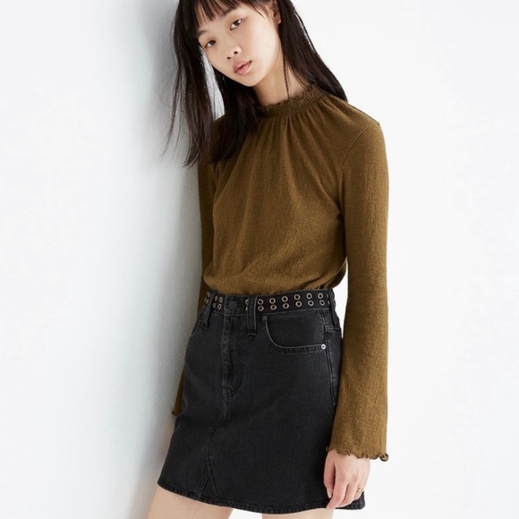 Madewell Texture & Thread Ruffled Mock Turtleneck - Picture 3 of 5